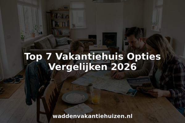 Samen aan de eettafel bespreekt het gezin hun vakantieplannen in een knus vakantiehuisje.