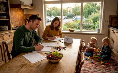 Samen aan de eettafel bedenken ze waar het volgende familie-uitje naartoe gaat.