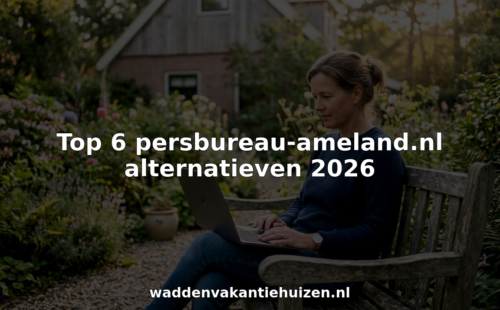 Vrouw die achter haar laptop op zoek is naar een vakantiehuis