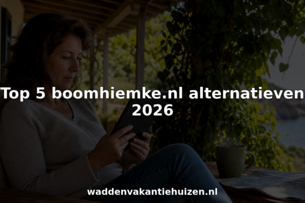 Vrouw zoekt naar vakantiehuisjes op de Waddeneilanden