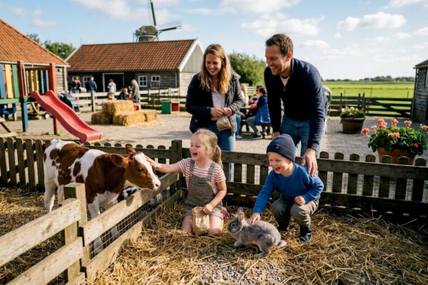 Met het hele gezin genieten van een gezellige middag op de kinderboerderij op Ameland.