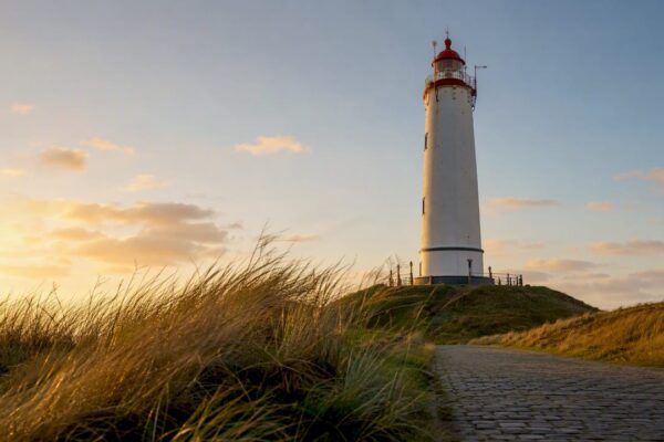 Vuurtoren van Ameland op een zonnige dag