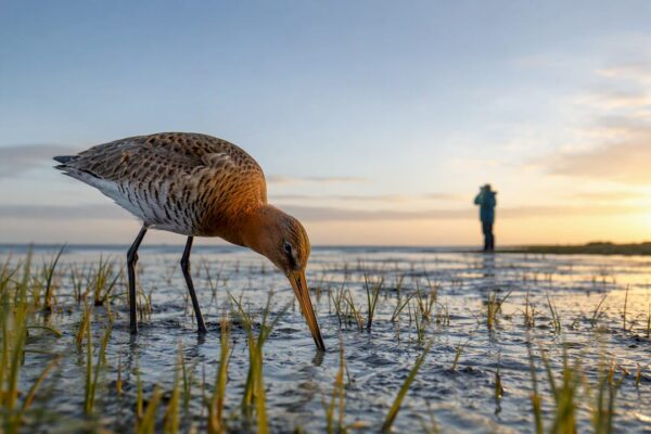 Rosse grutto op de kwelder van Ameland